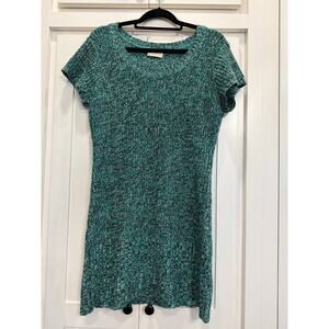 bobbie brooks ladies green marled knit sweater tunic top LG  VTG
